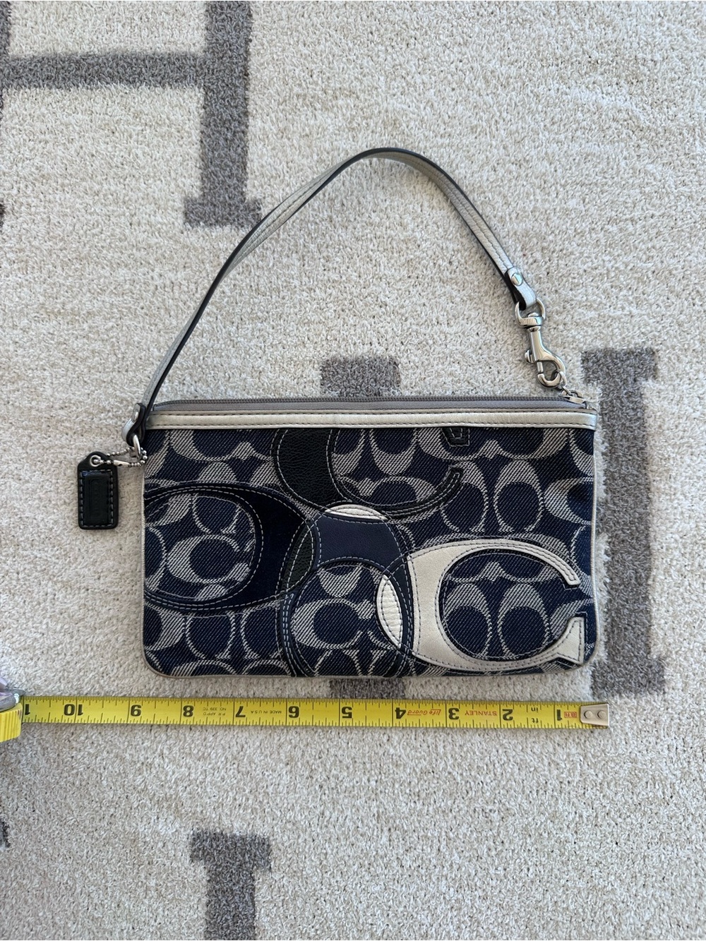 Coach Signature denim patchwork Wristlet y2k